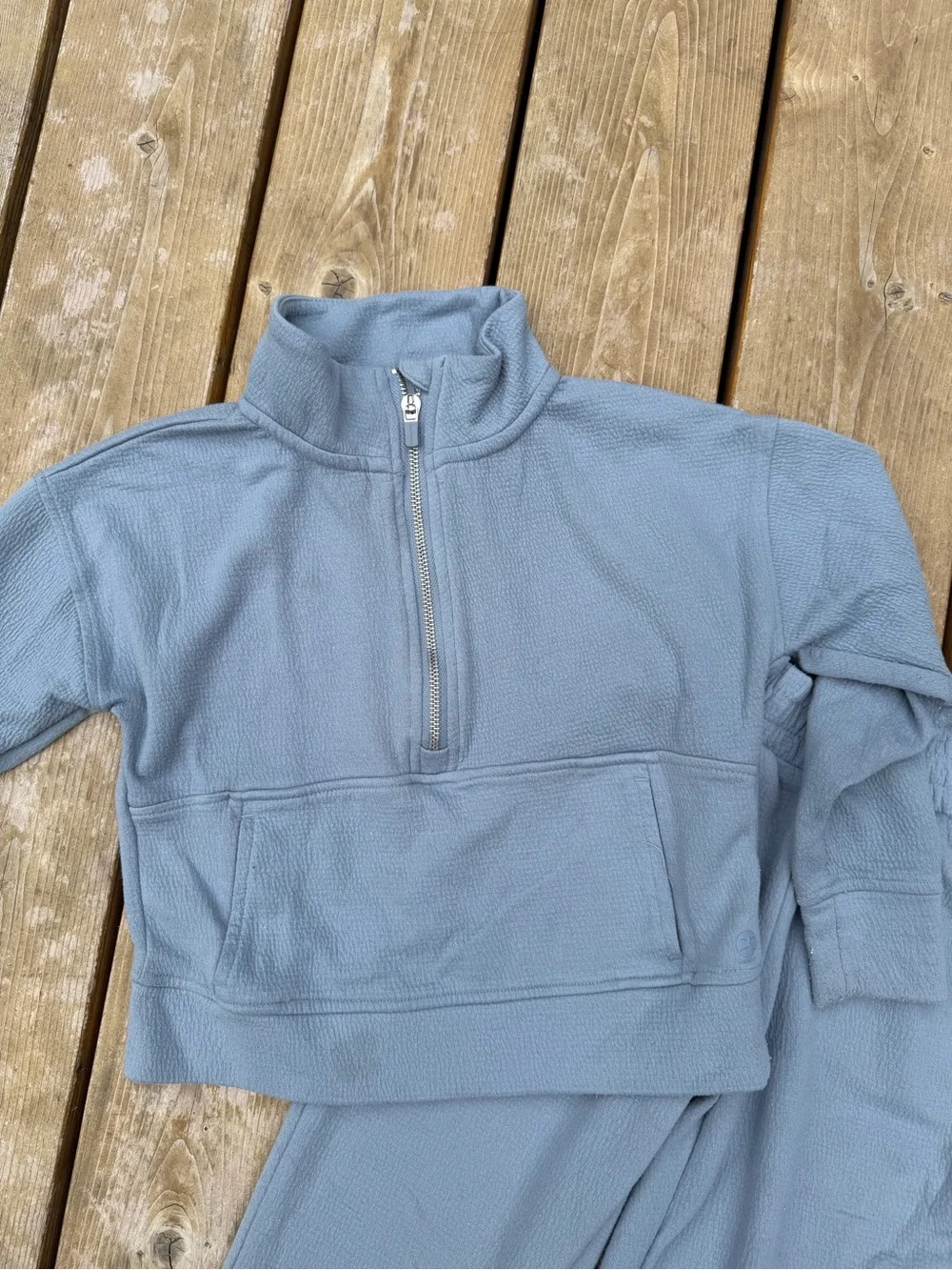 Danskin Kids Half-Zip Sweatshirt & Joggers Set - Dusty Blue
